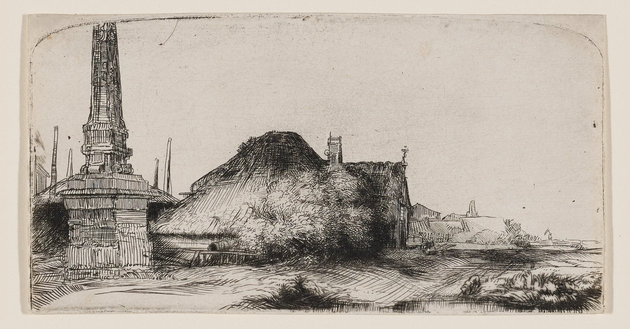 Landscape with an Obelisk by Rembrandt van Rijn