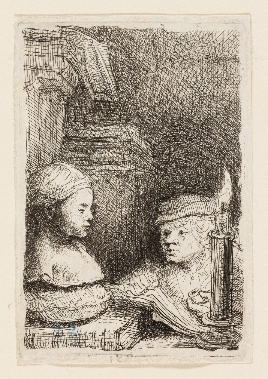 Man Drawing from a Cast by Rembrandt van Rijn