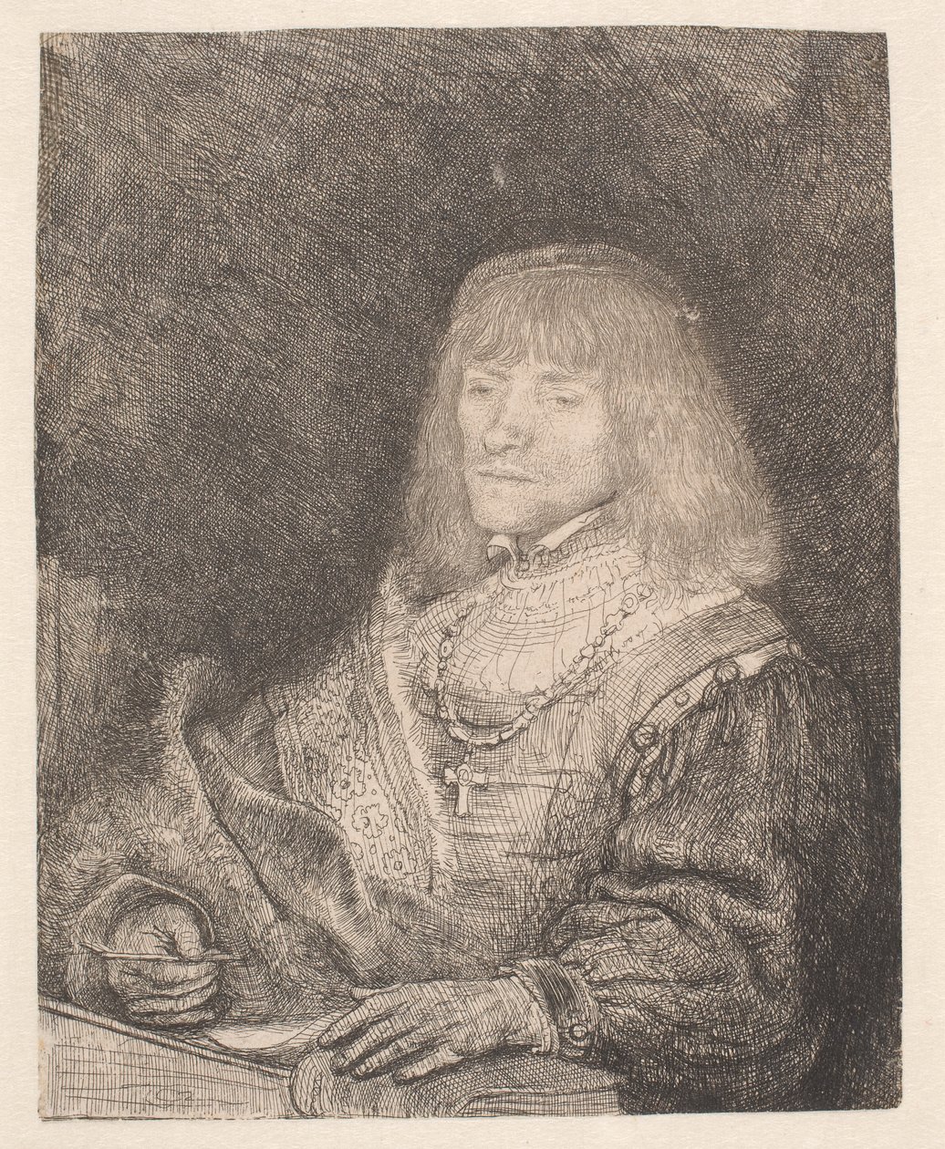 Man at Desk, Wearing Cross and Chain by Rembrandt van Rijn