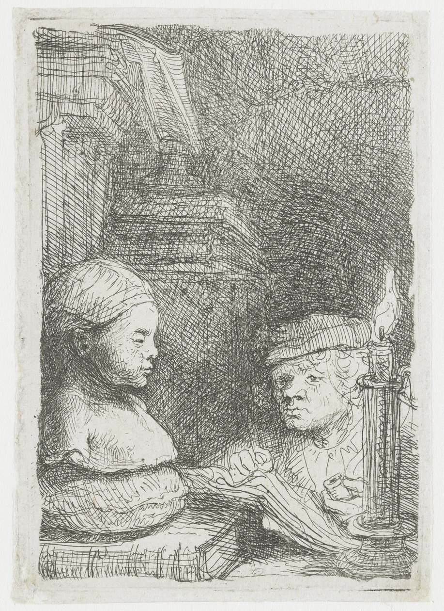 Man Drawing from a Cast by Rembrandt van Rijn