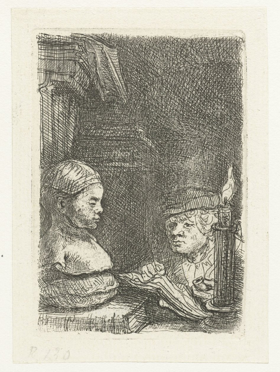 Man Drawing from a Cast by Rembrandt van Rijn