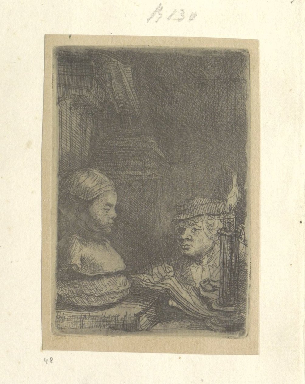 Man Drawing from a Plaster Model by Rembrandt van Rijn