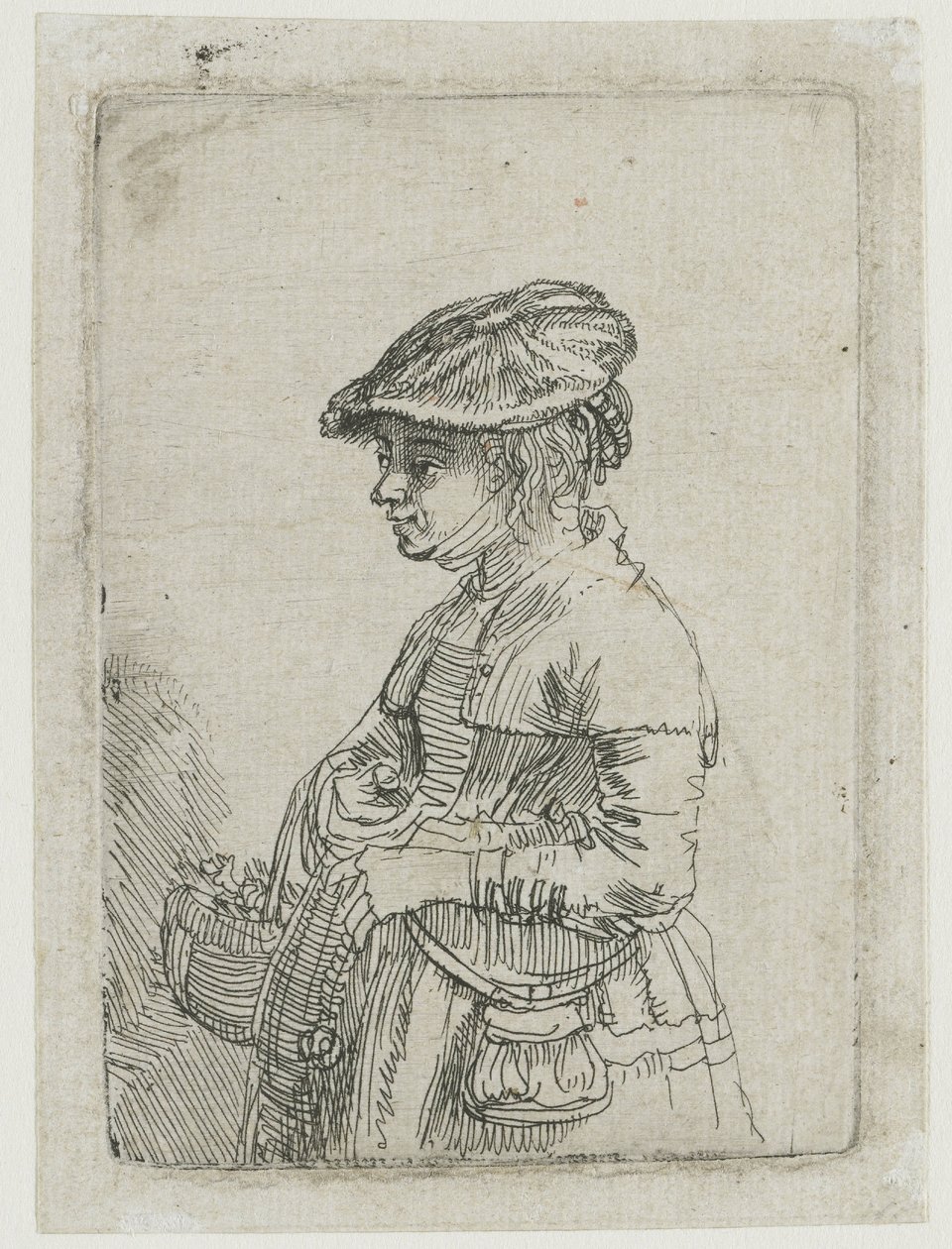 Girl with Basket by Rembrandt van Rijn