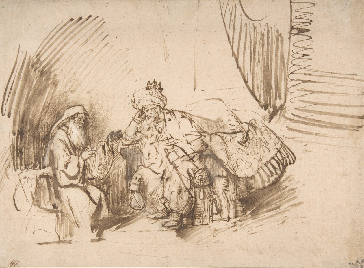 Nathan Admonishing David by Rembrandt van Rijn