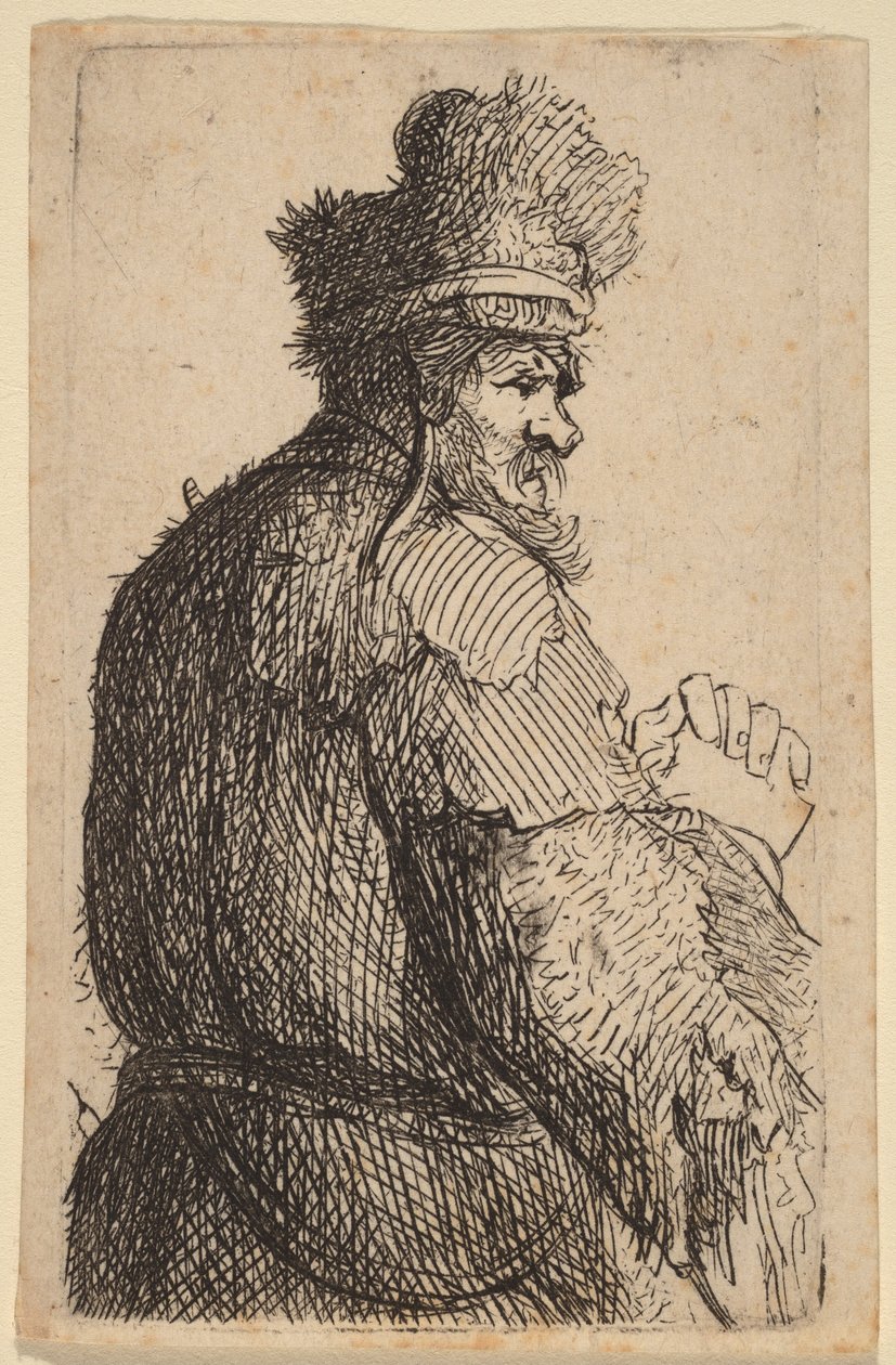 Old Man Seen from Behind, Profile to Right by Rembrandt van Rijn
