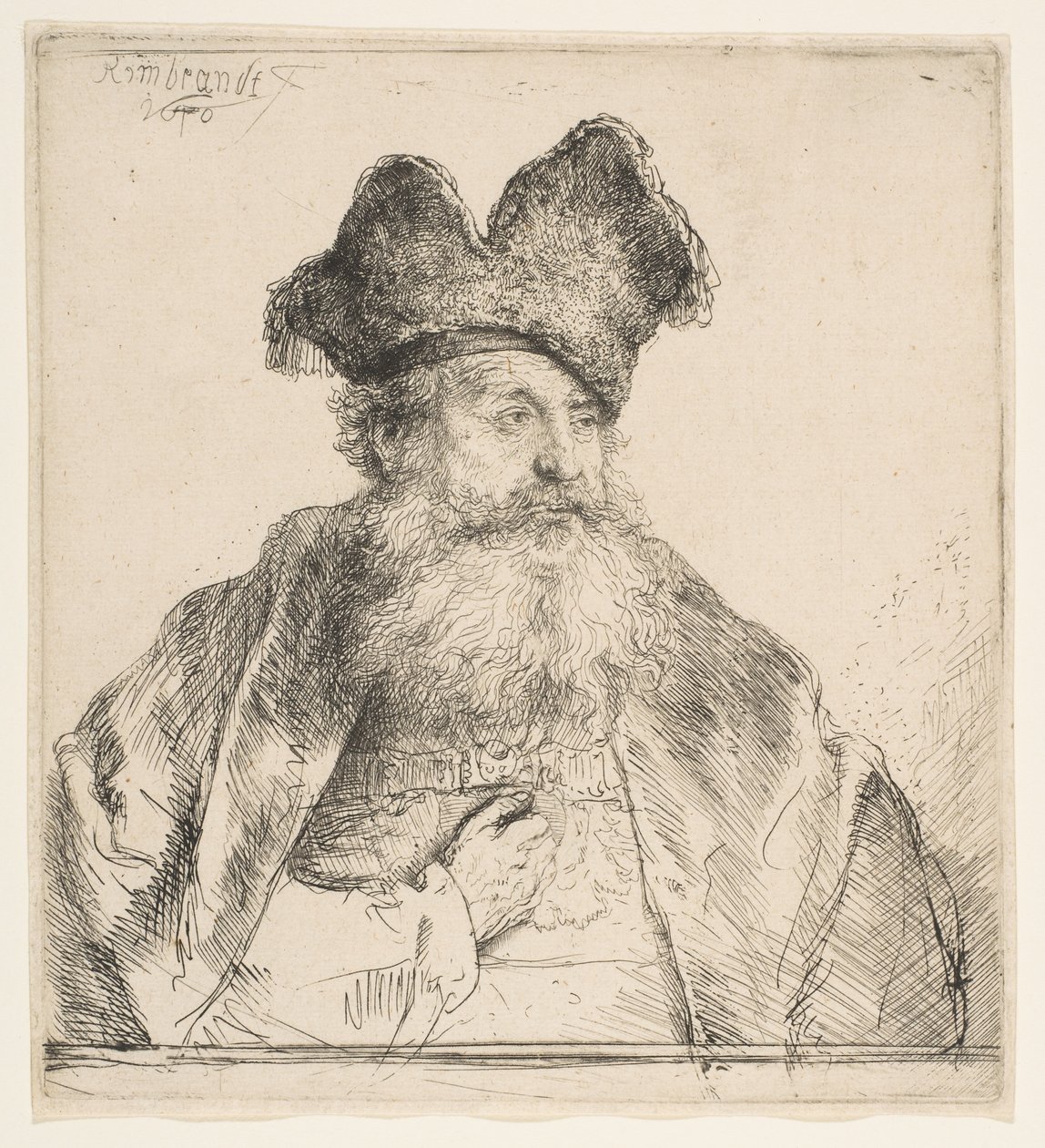 Old Man with Divided Fur Cap by Rembrandt van Rijn