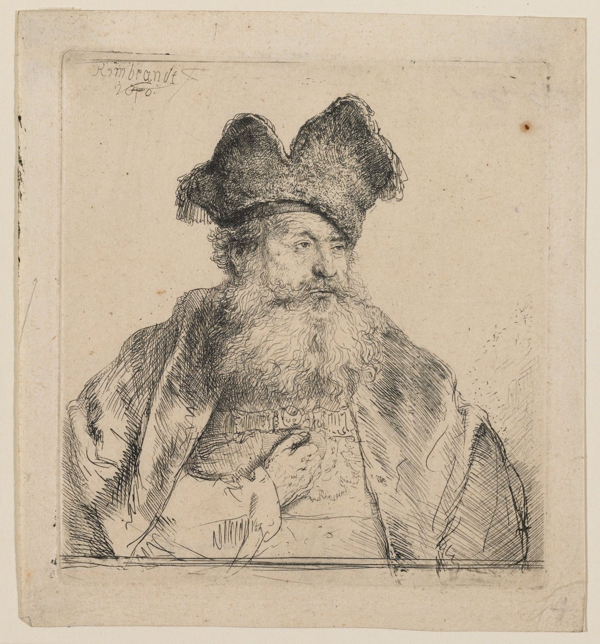 Old Man with a Divided Fur Cap by Rembrandt van Rijn