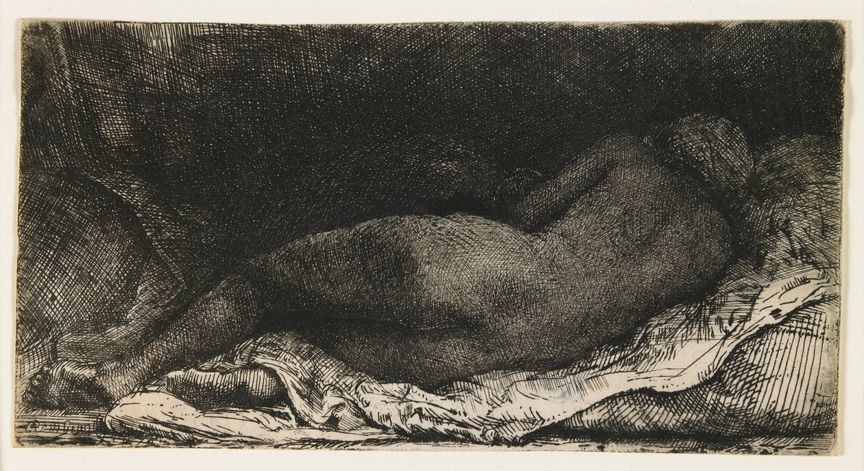 Reclining Woman by Rembrandt van Rijn