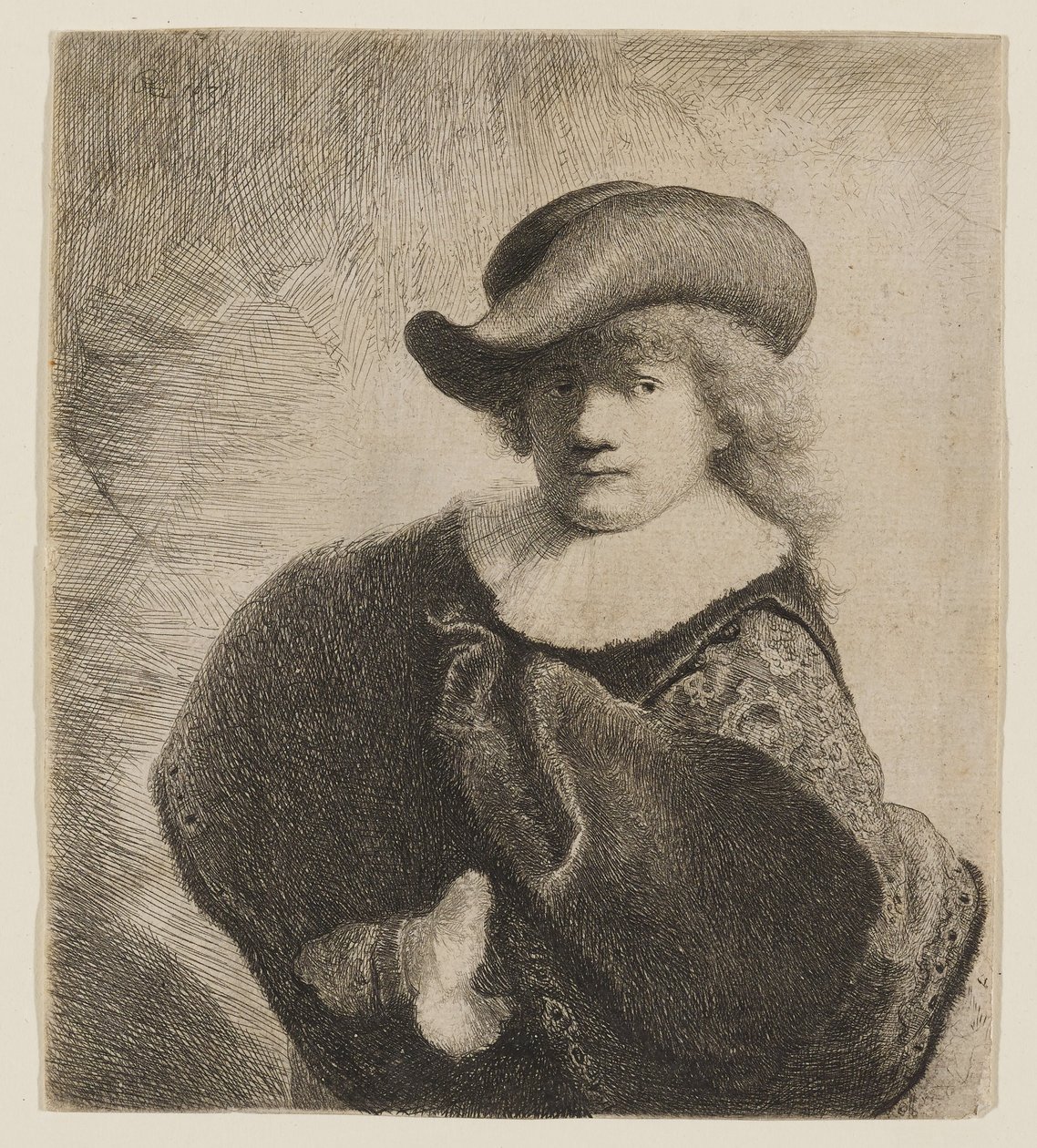 Rembrandt Wearing a Soft Hat Cocked by Rembrandt van Rijn