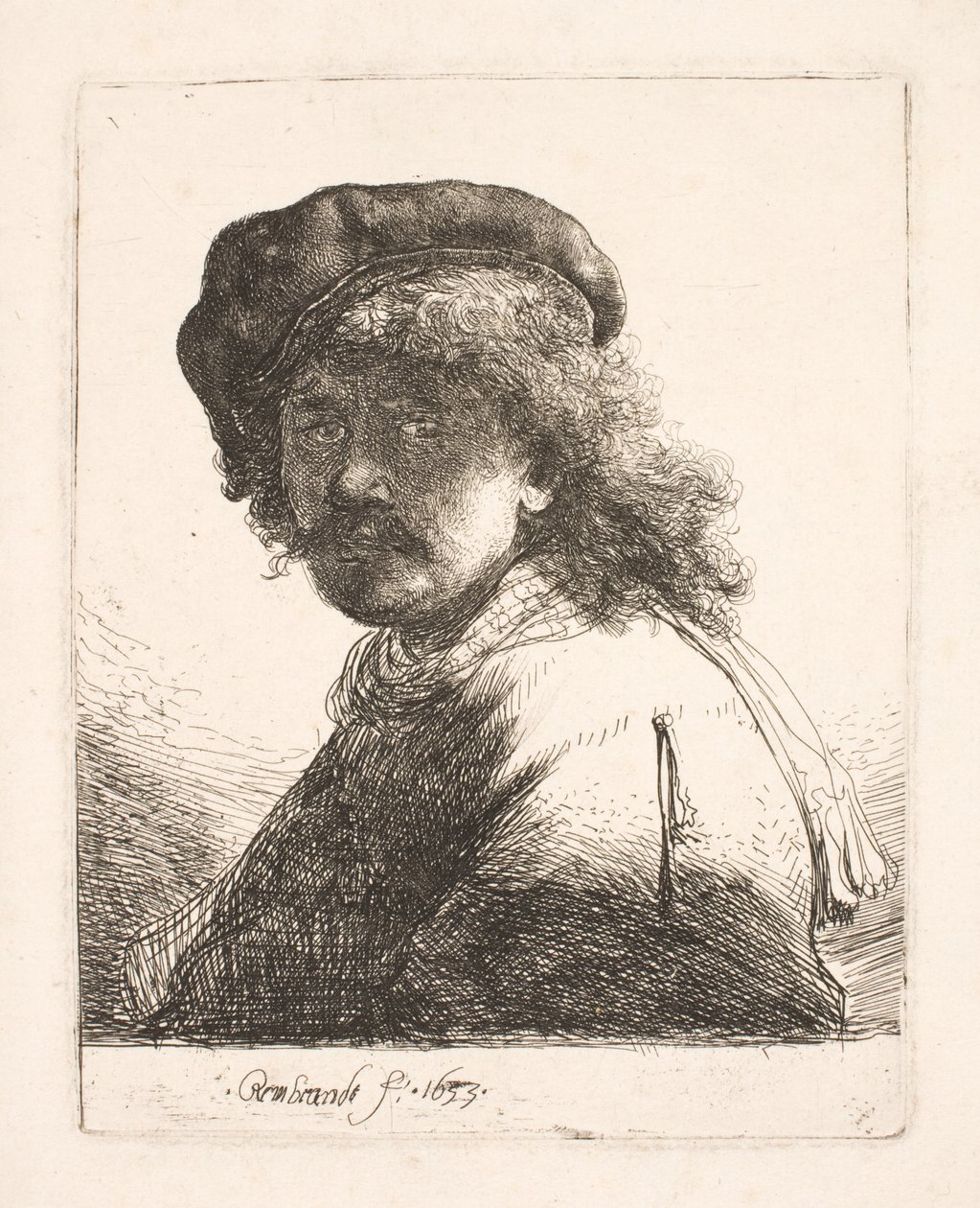 Rembrandt in a Cap and Scarf by Rembrandt van Rijn