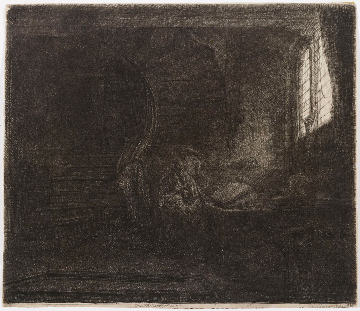 Saint Jerome in a Dark Chamber by Rembrandt van Rijn