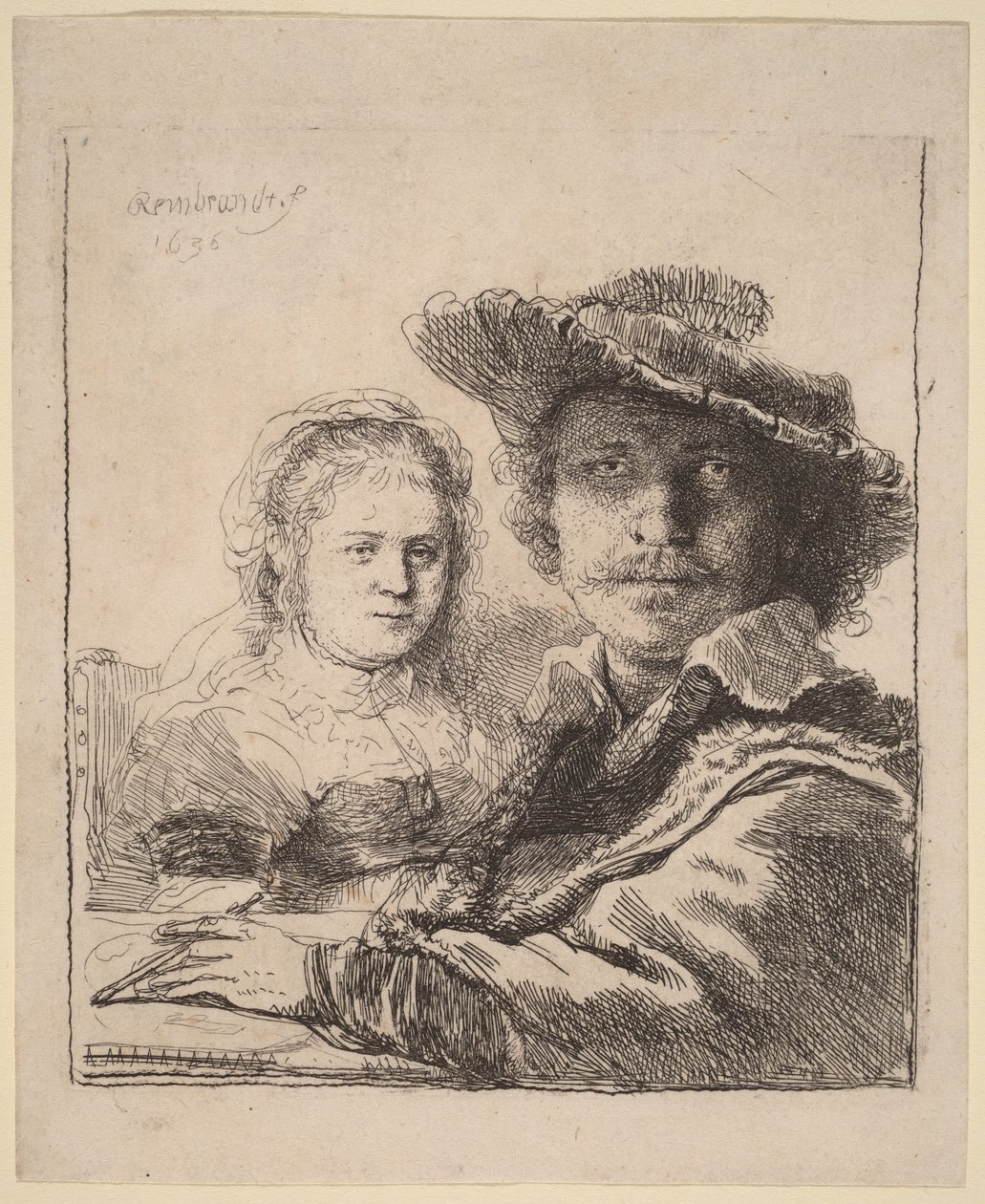 Self-Portrait with Saskia by Rembrandt van Rijn