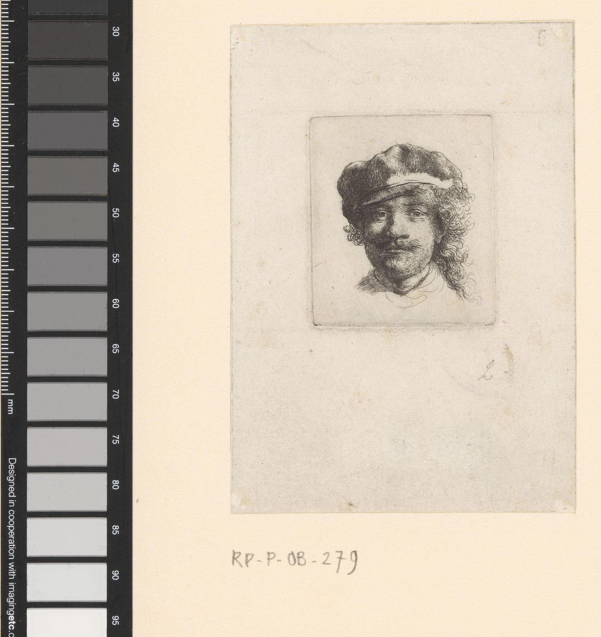 Self-Portrait Wearing a Soft Cap: Full Face, Head Only by Rembrandt van Rijn