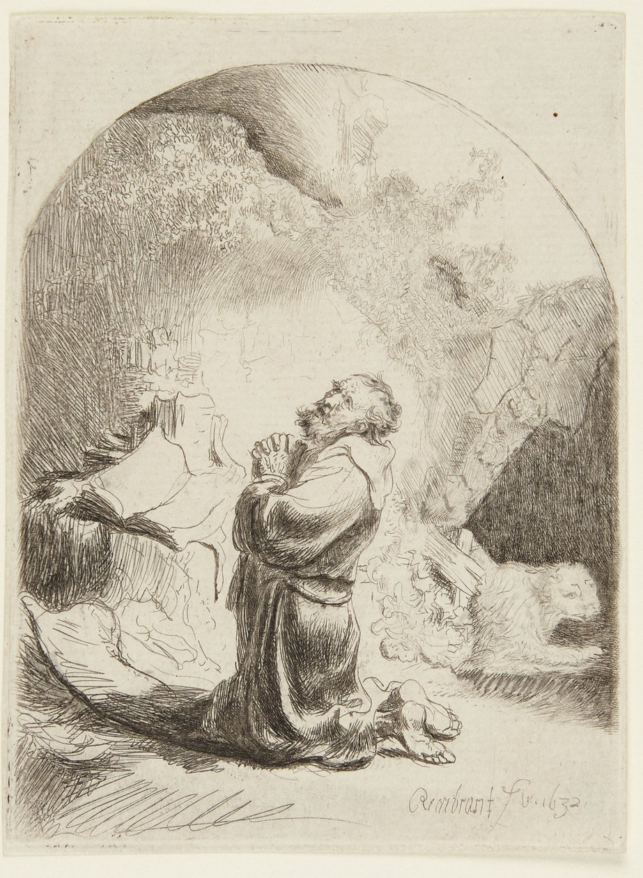 St. Jerome Praying by Rembrandt van Rijn