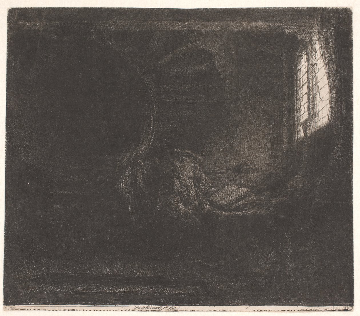St. Jerome in a Dark Chamber by Rembrandt van Rijn