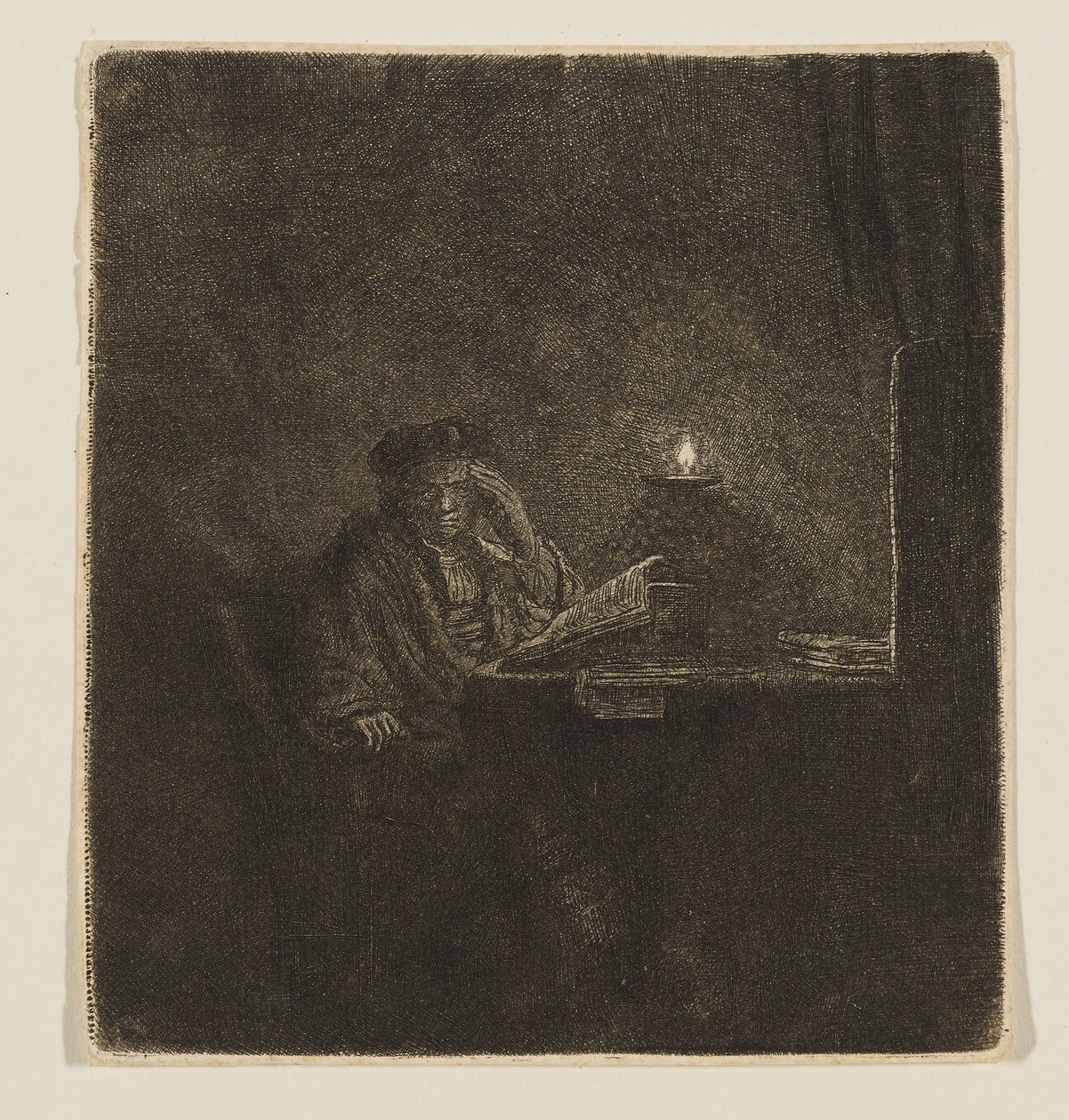 Student at a Table by Candlelight by Rembrandt van Rijn