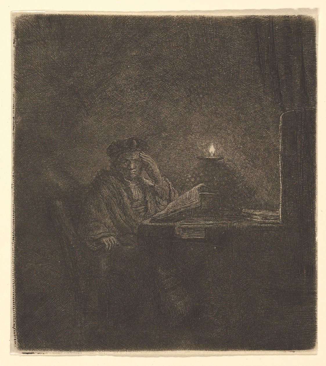 Student at a Table by Candlelight, ca. 1642 by Rembrandt van Rijn