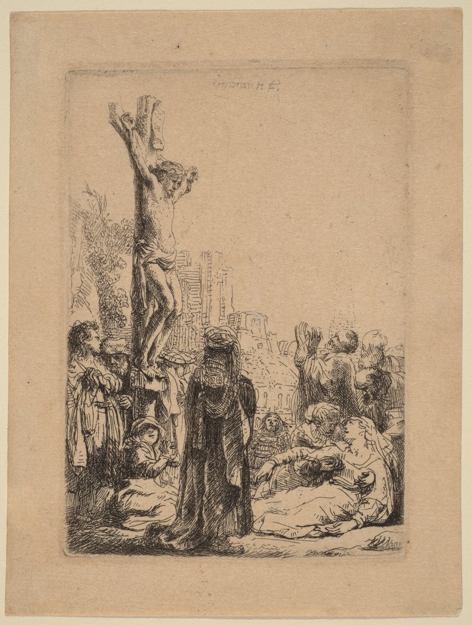 The Crucifixion: Small Plate by Rembrandt van Rijn
