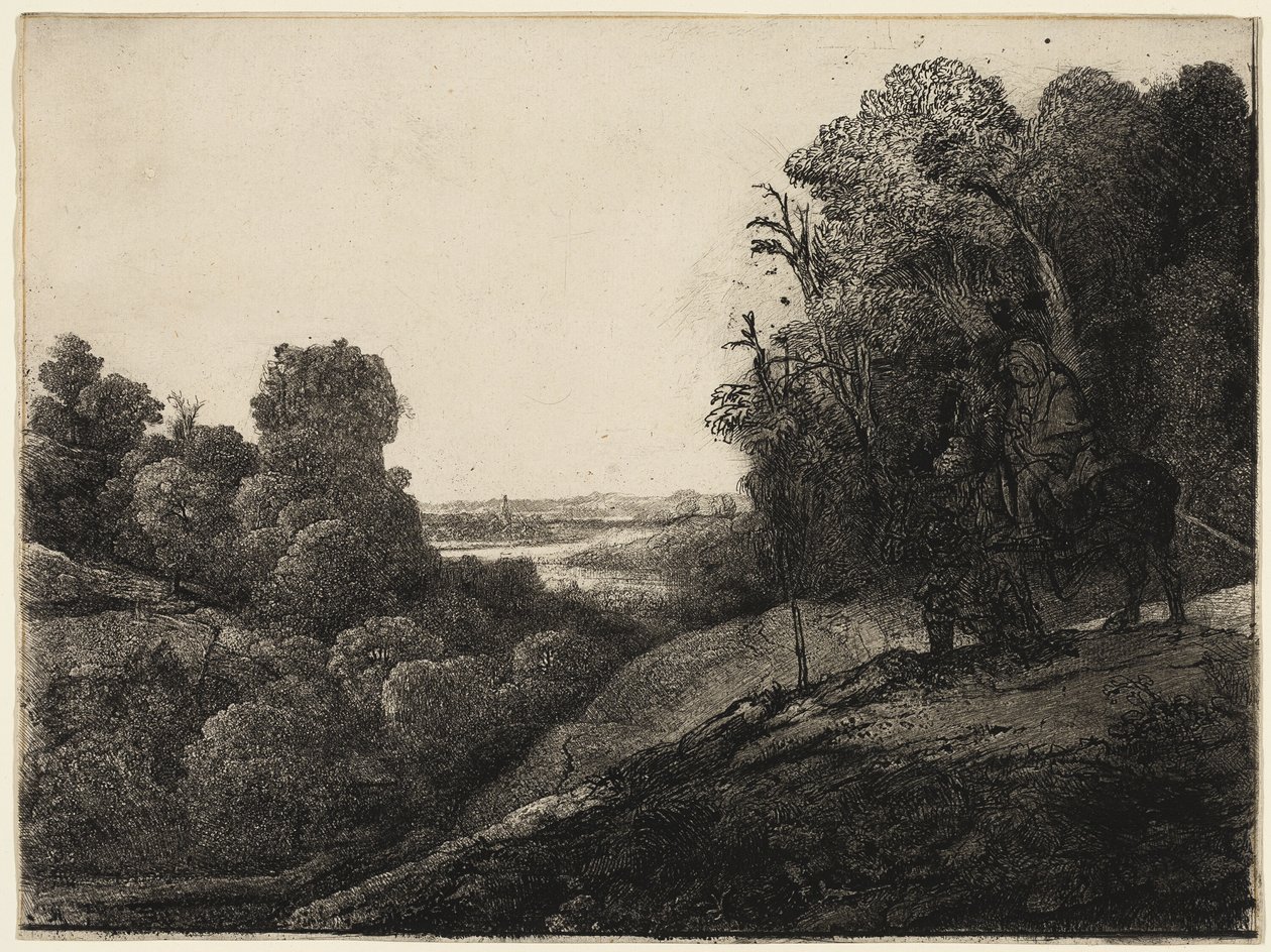 The Flight into Egypt: Altered from Seghers by Rembrandt van Rijn