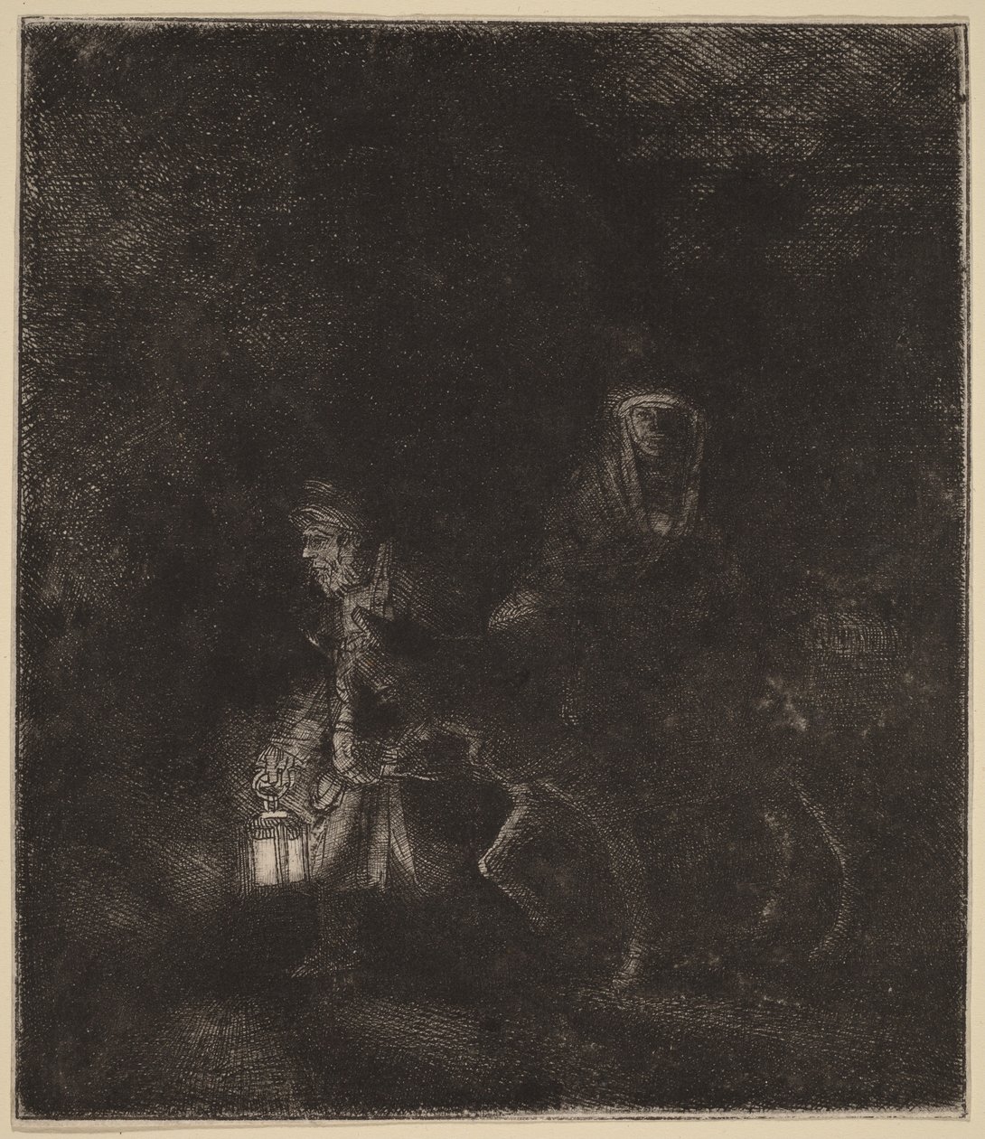 The Flight into Egypt: A Night Piece by Rembrandt van Rijn