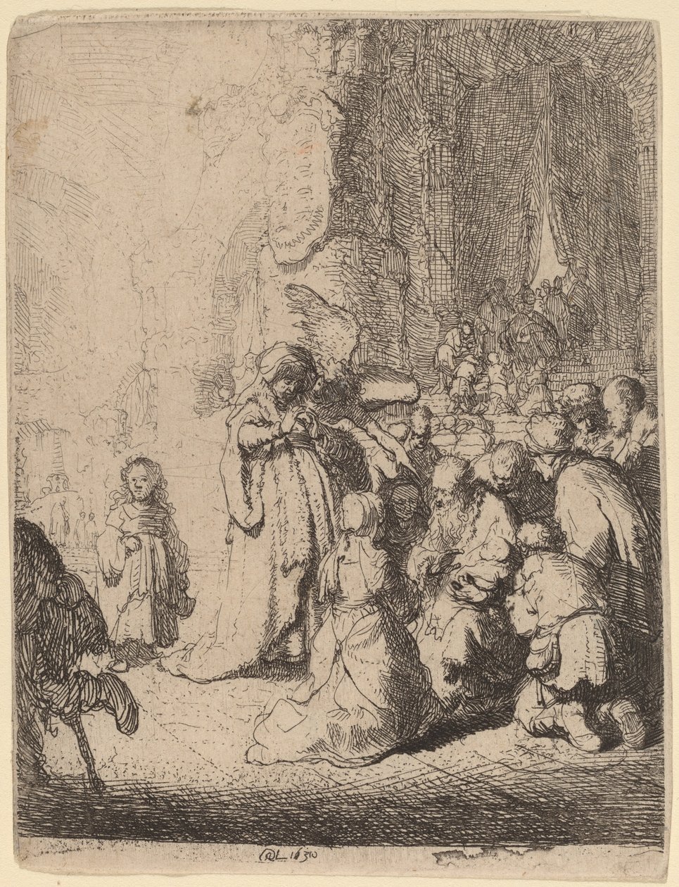 The Presentation in the Temple with the Angel (Small Plate) by Rembrandt van Rijn