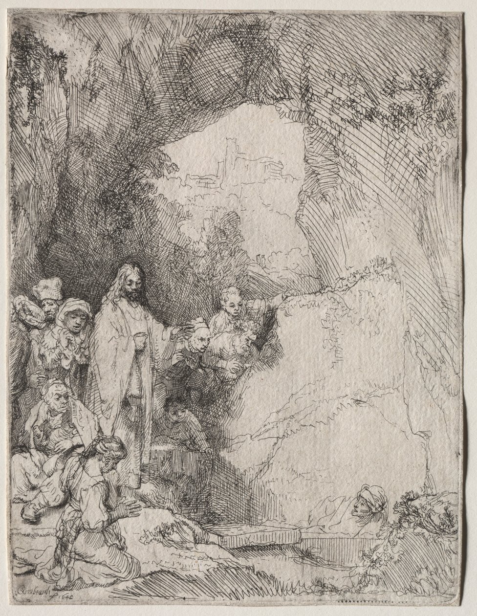 The Raising of Lazarus: Small Plate by Rembrandt van Rijn