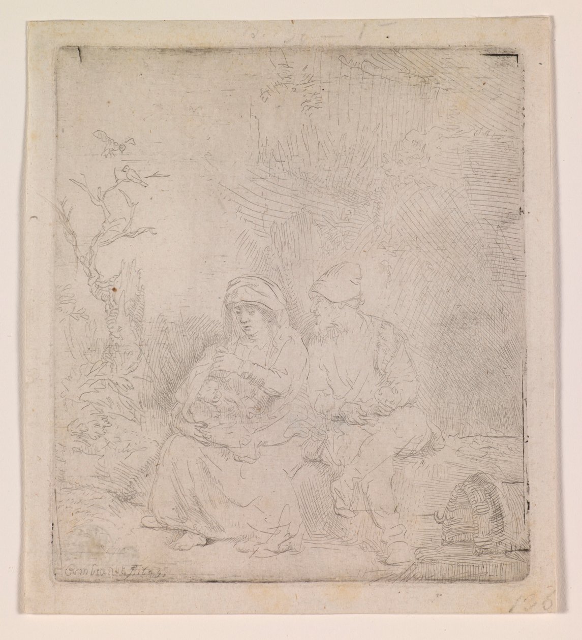 The Rest on the Flight by Rembrandt van Rijn