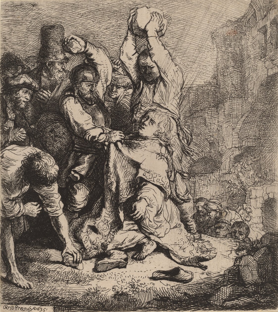 The Stoning of Saint Stephen by Rembrandt van Rijn
