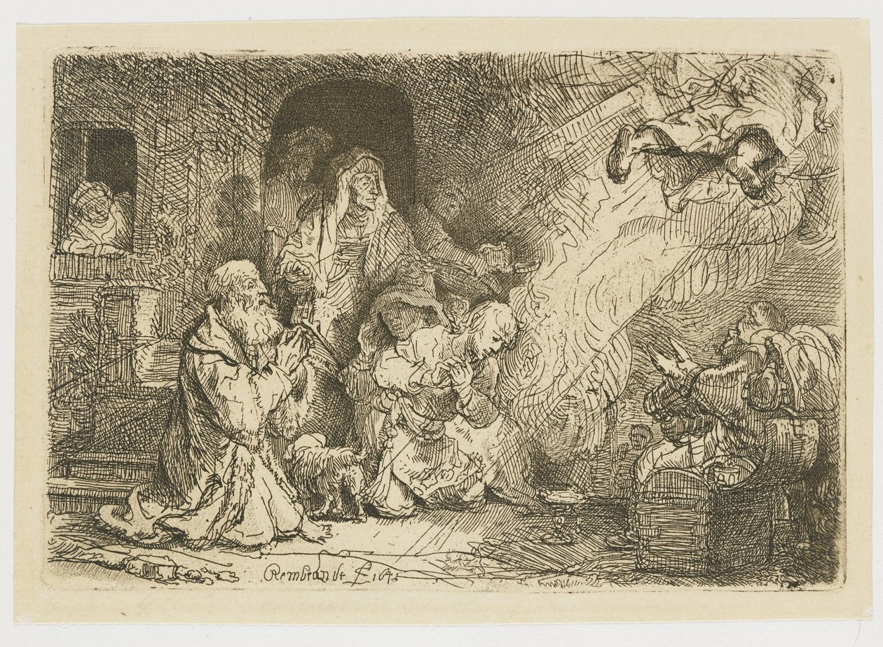 The Angel Departing from the Family of Tobias by Rembrandt van Rijn