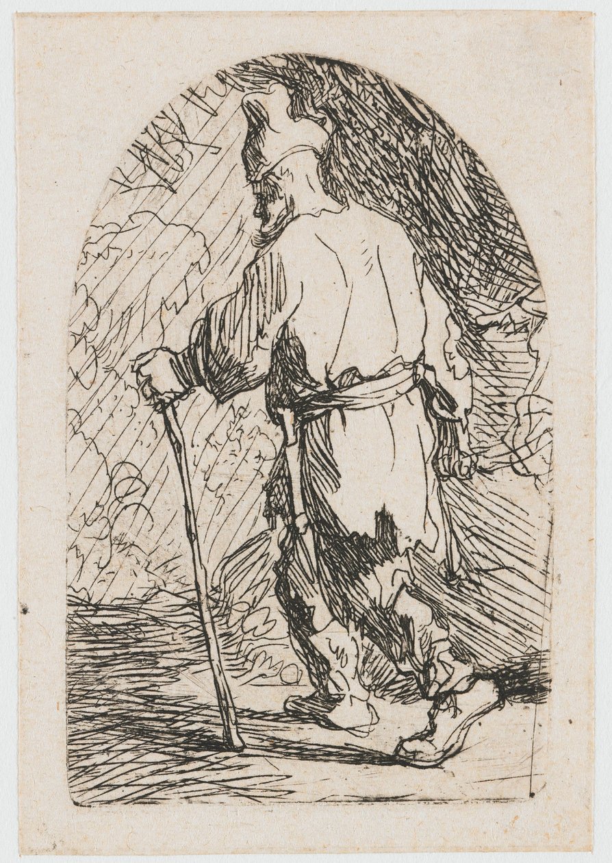The Flight into Egypt: A Sketch: St Joseph by Rembrandt van Rijn