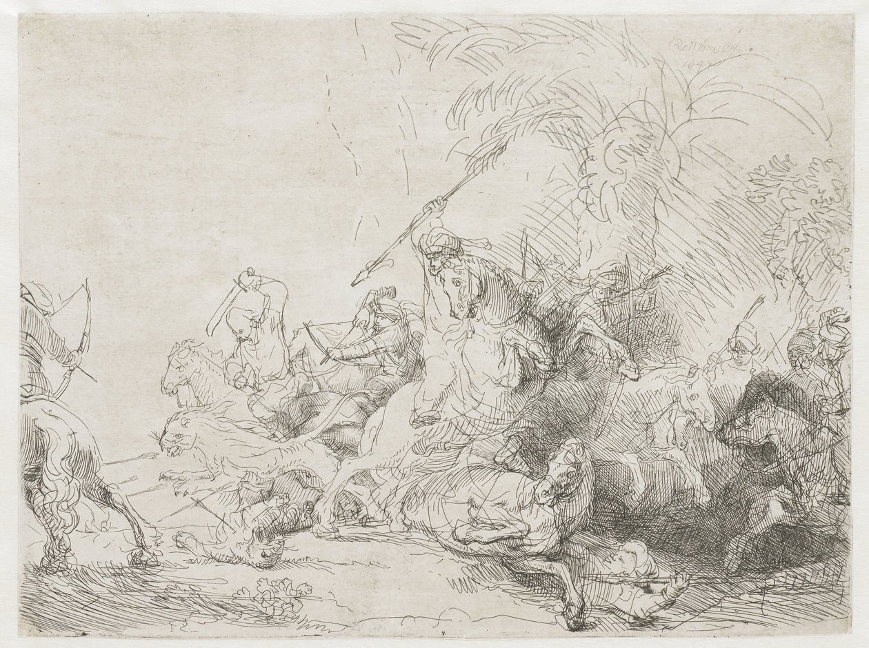 The Large Lion Hunt by Rembrandt van Rijn