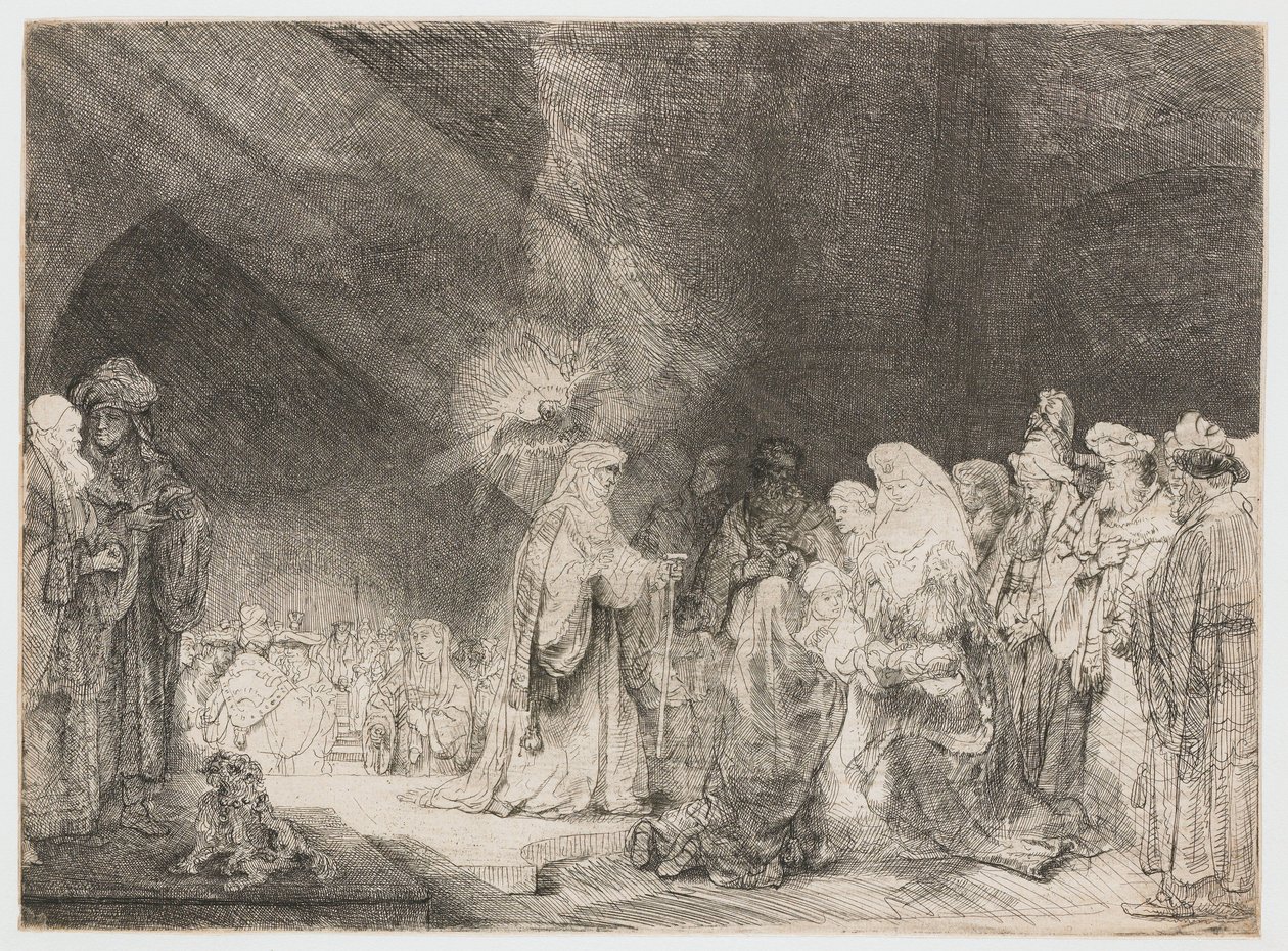 The Presentation in the Temple: Oblong Print by Rembrandt van Rijn