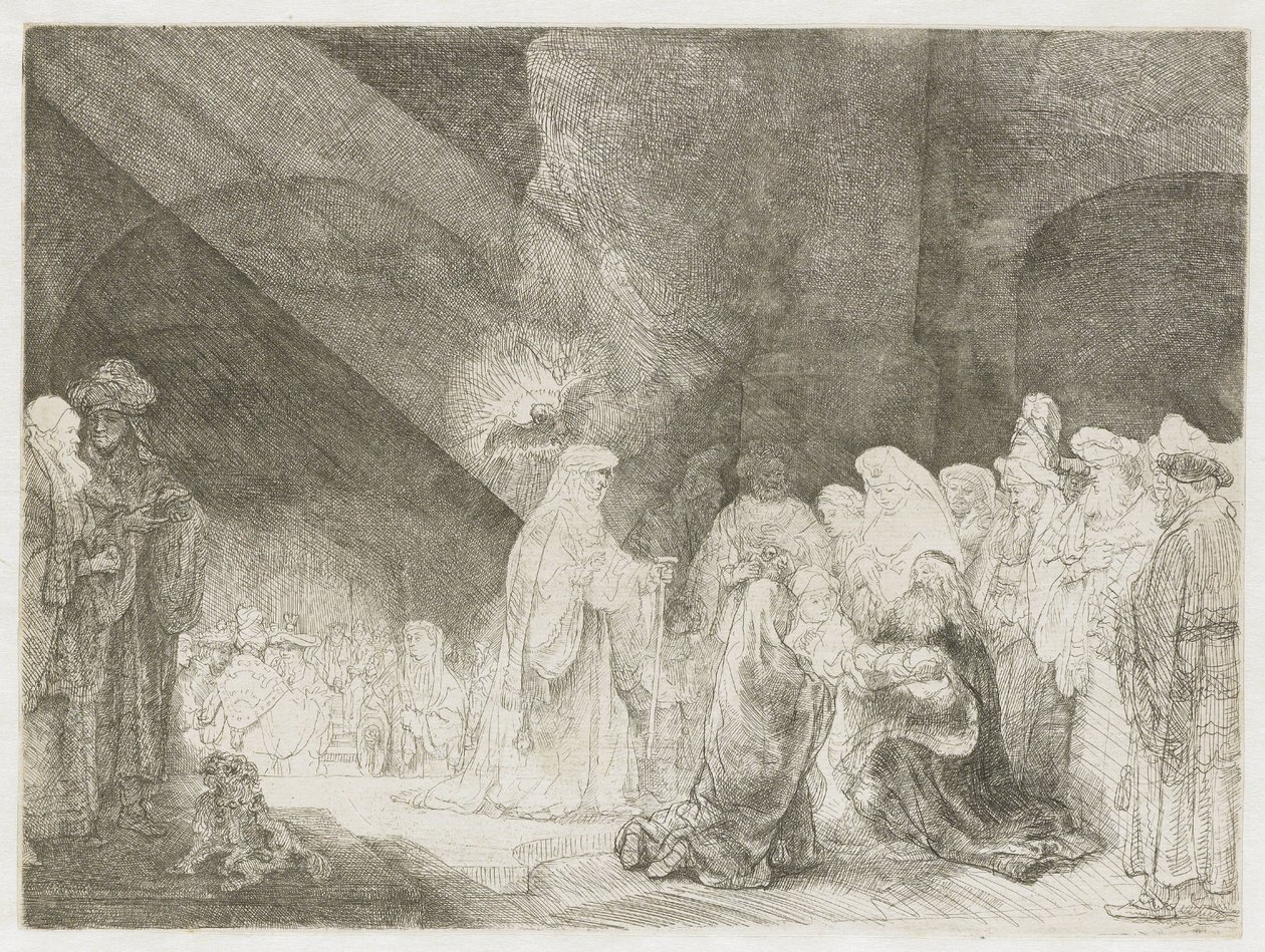 The Presentation in the Temple: Oblong Print by Rembrandt van Rijn