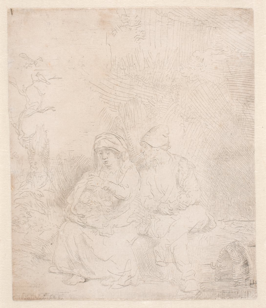 The Rest on the Flight by Rembrandt van Rijn