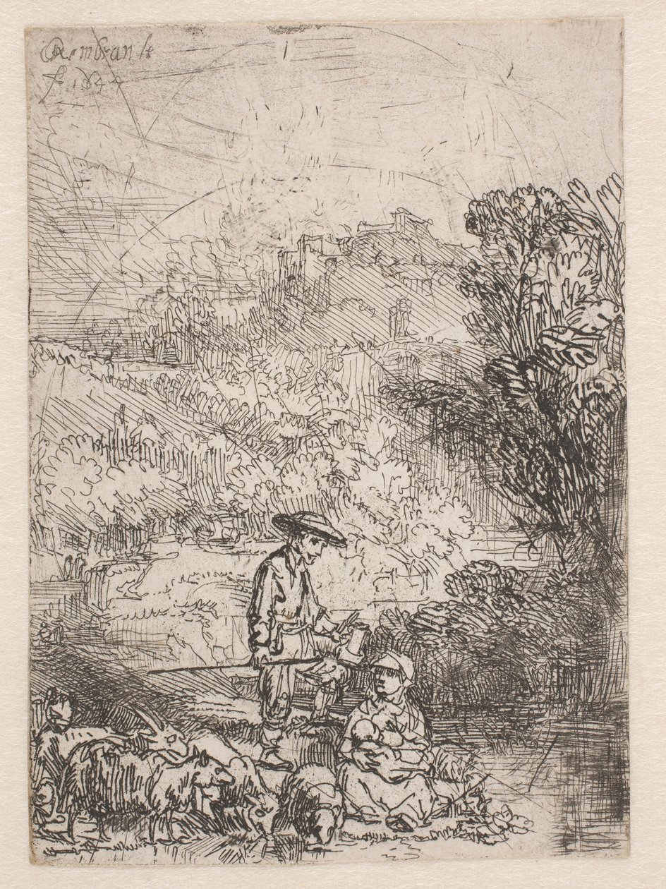 The Shepherd and His Family by Rembrandt van Rijn