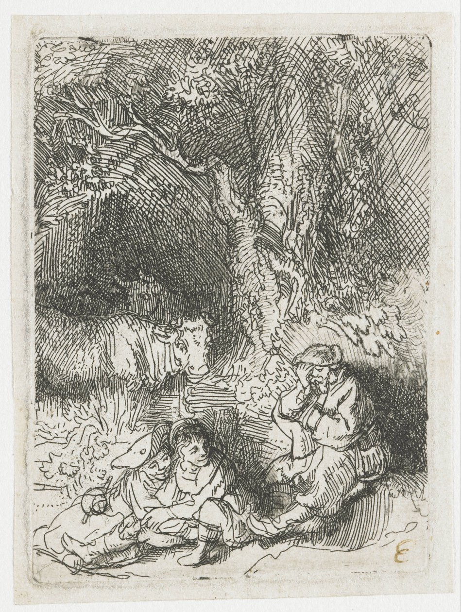 The Sleeping Herdsman by Rembrandt van Rijn
