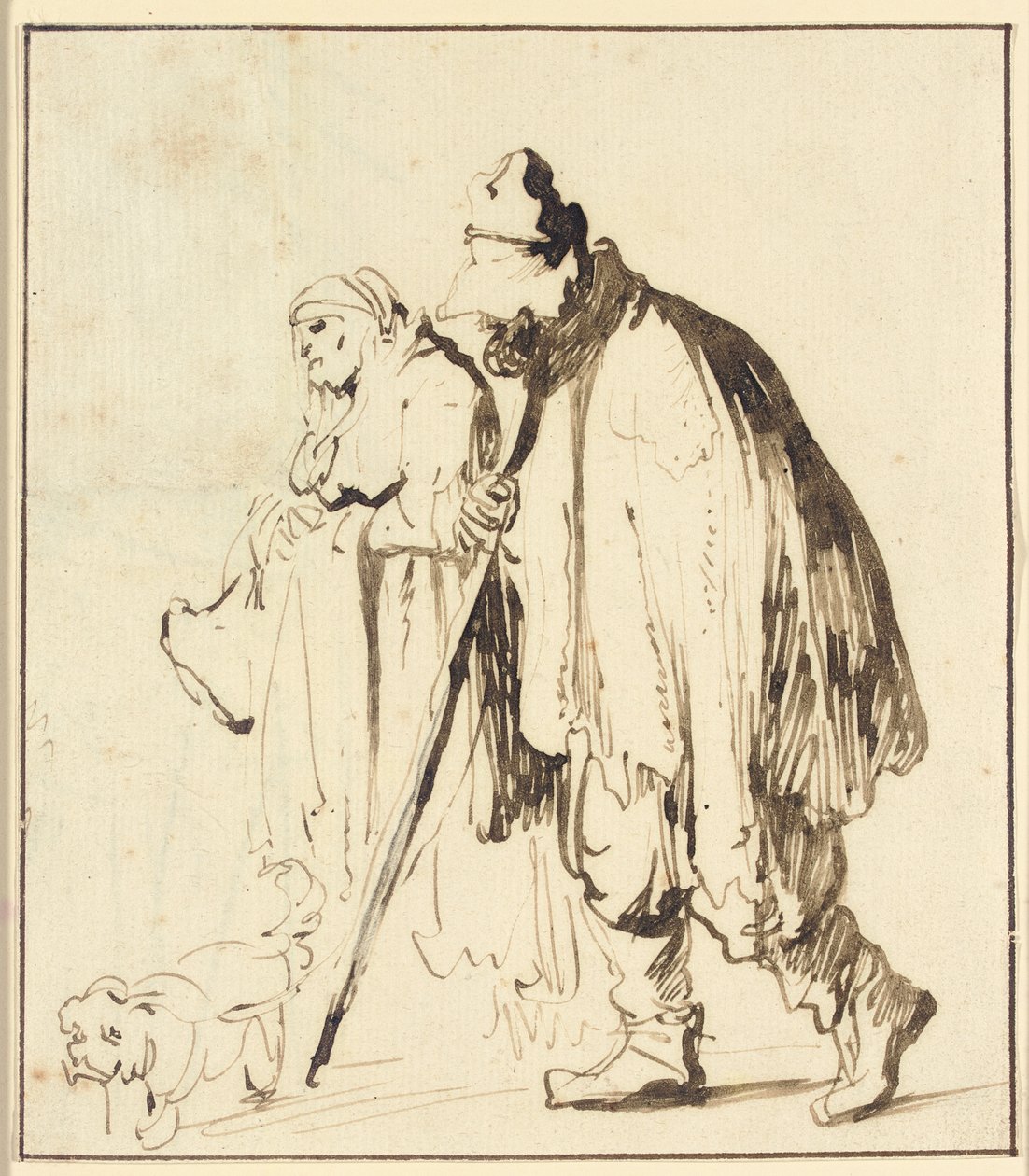 Vagrant couple with a dog by Rembrandt van Rijn