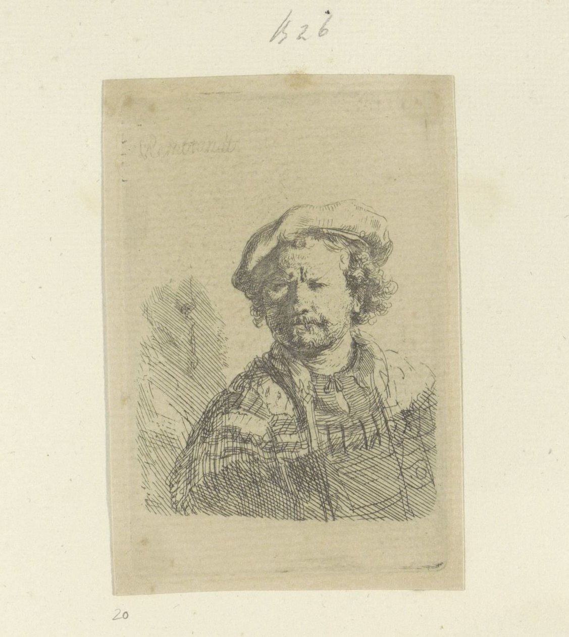 Self-Portrait with Beret and Embellished Cloak by Rembrandt van Rijn