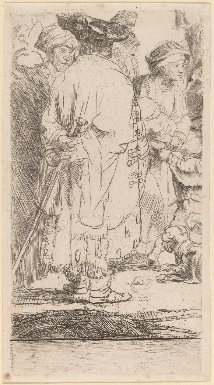 The Man with a Cane (Fragment from the Hundred Guilder Print) by Rembrandt van Rijn and William Baillie