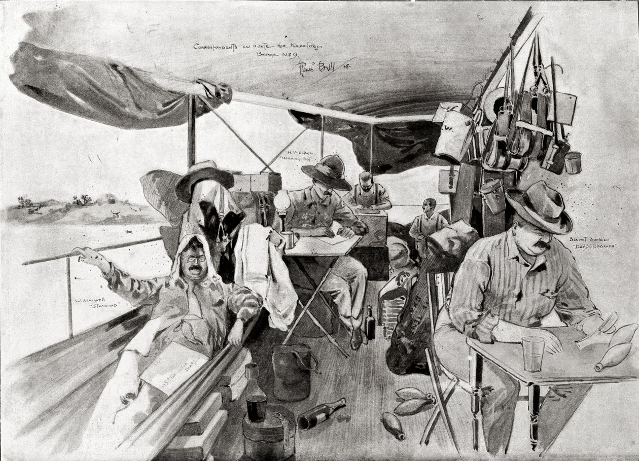 War Correspondents on the Road to Khartoum, printed in 