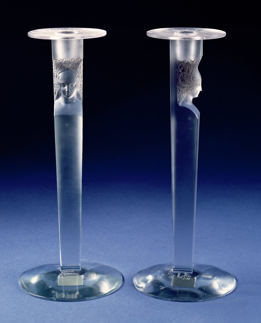 Cariatide, a Pair of Candlesticks by Rene Jules Lalique