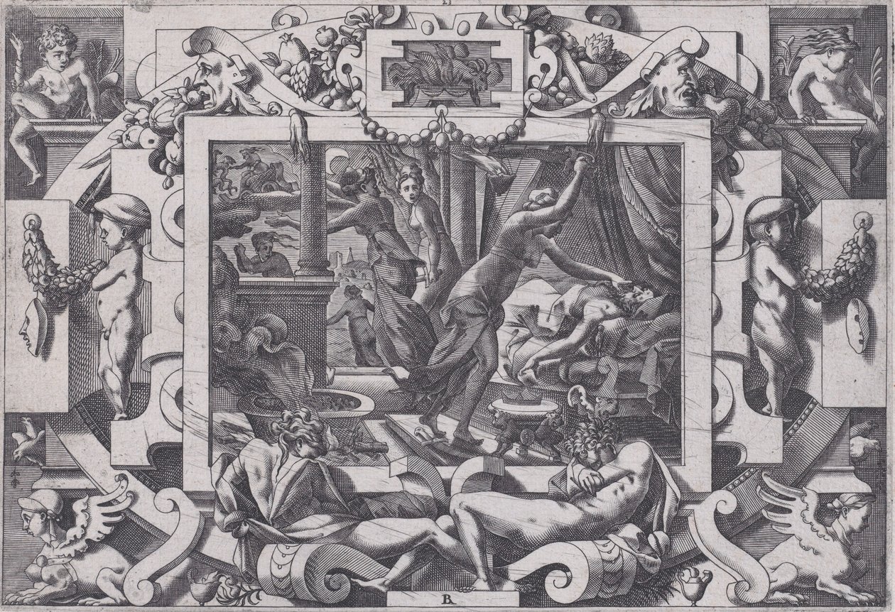 Pelias Killed by his Daughters by Rene Boyvin