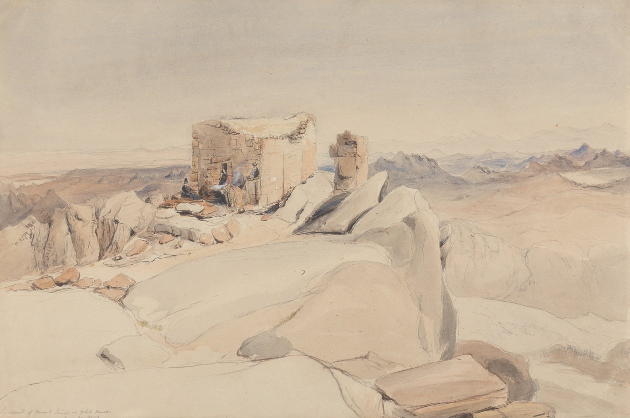 The Summit of Mount Sinai or Jebel Musa, 1840 by Rev. Edward Thomas Daniell