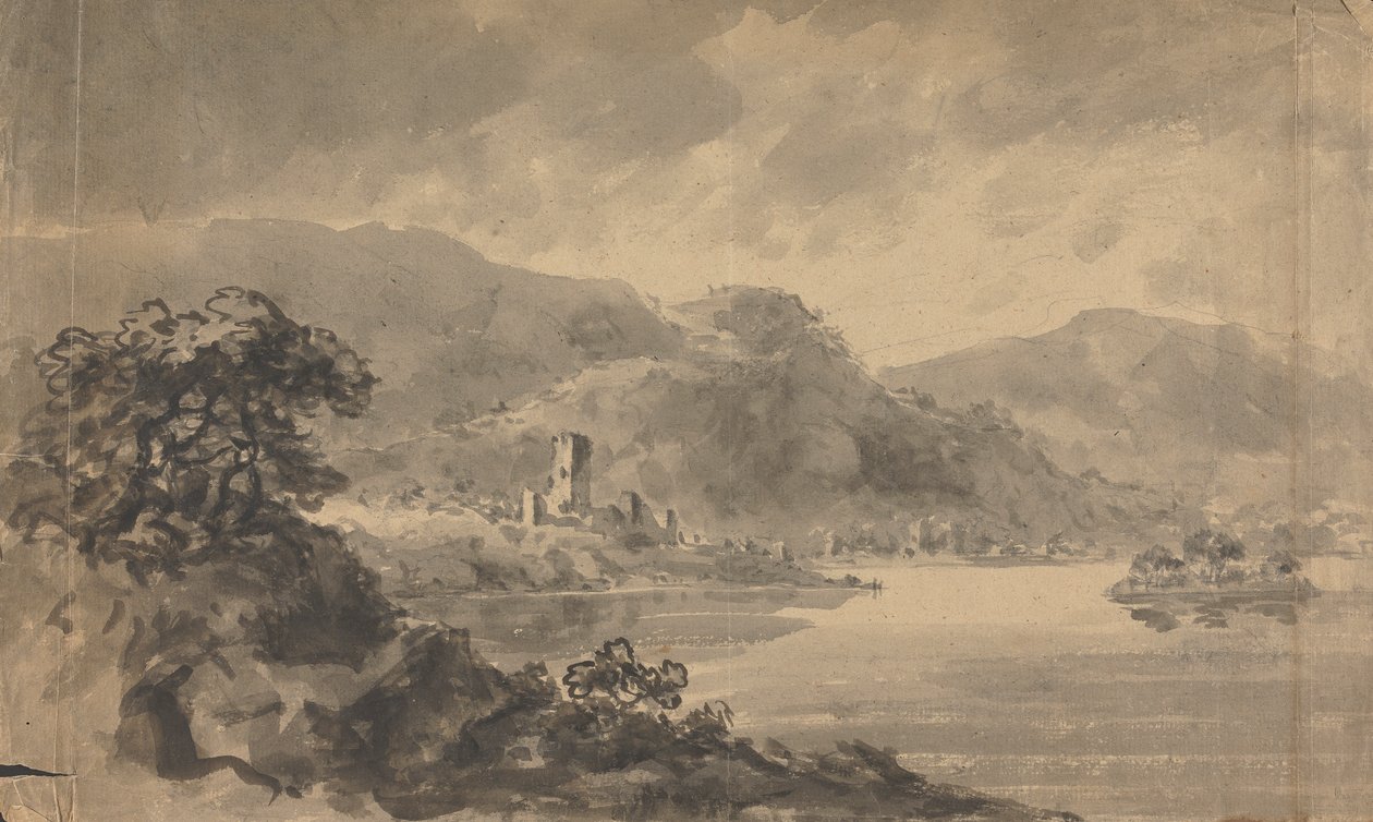 Landscape with River, Castle and Mountains by Rev. William Gilpin