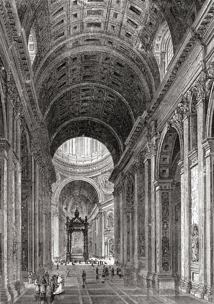 Interior of Saint Peter's Basilica, Vatican City, Rome, Italy in the ...