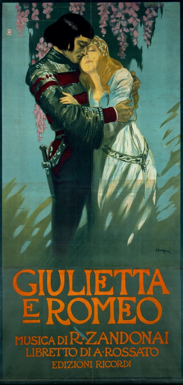 Poster for the Opera Romeo and Juliet by Riccardo Zandonai by Riccardo Zandonai