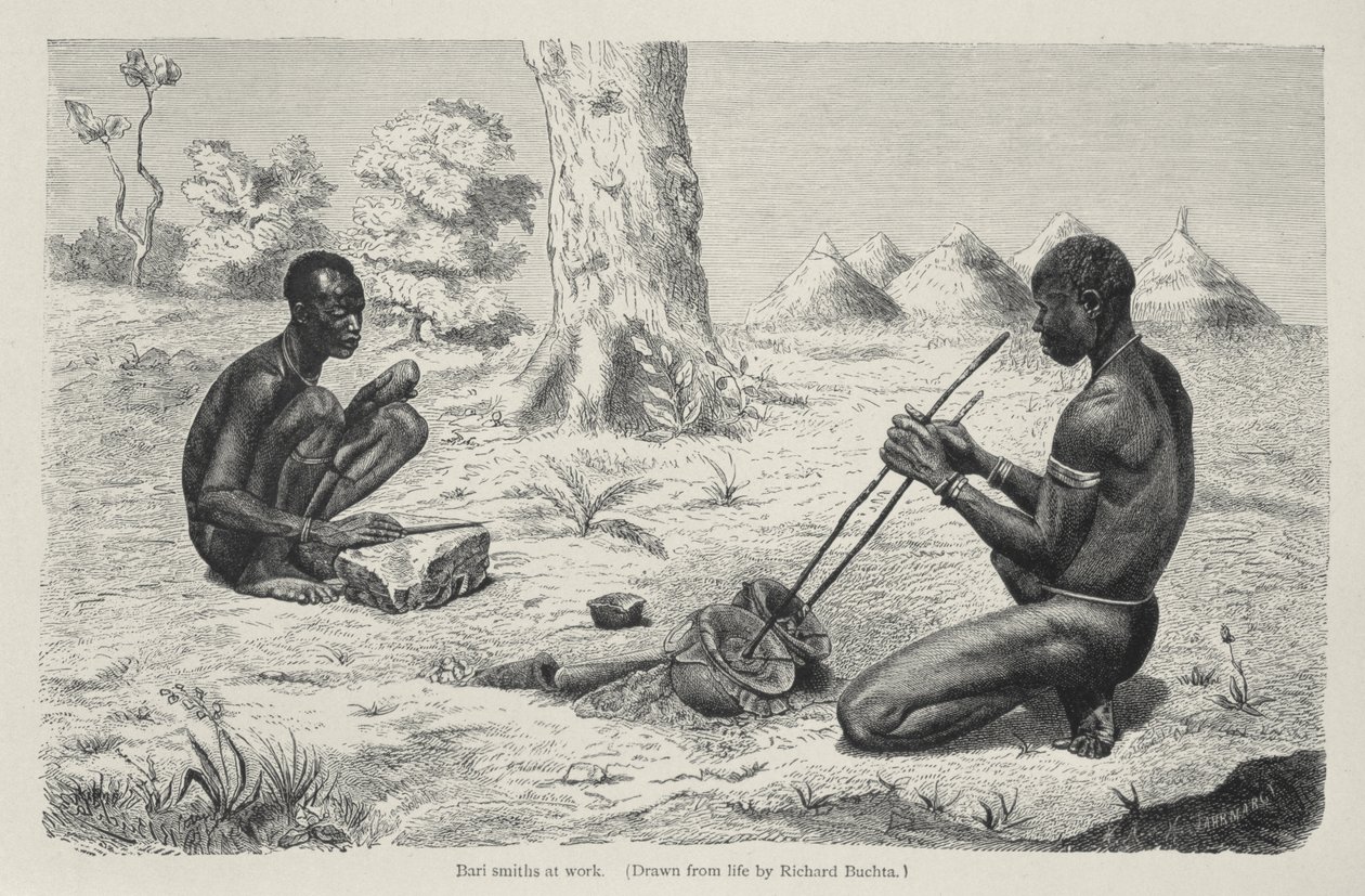 Baro Smiths at Work, from The History of Mankind by Prof. Friedrich Ratzel by Richard Buchta