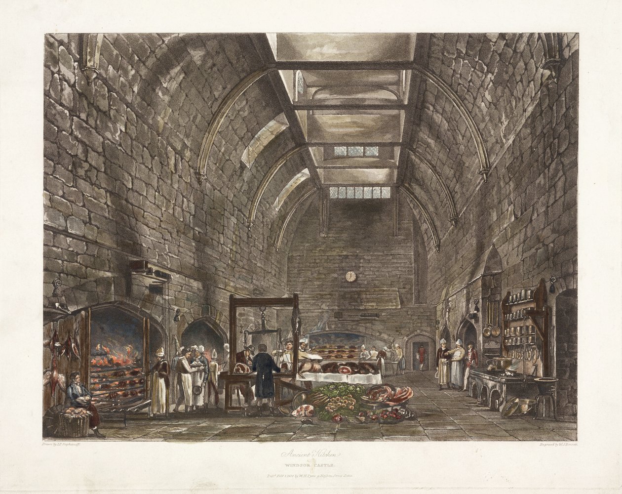 Ancient Kitchen Windsor Castle, Early 19th Century by John Pardon