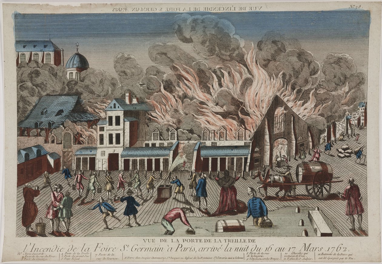 View of the Fire at St Germain, Paris by John Pardon