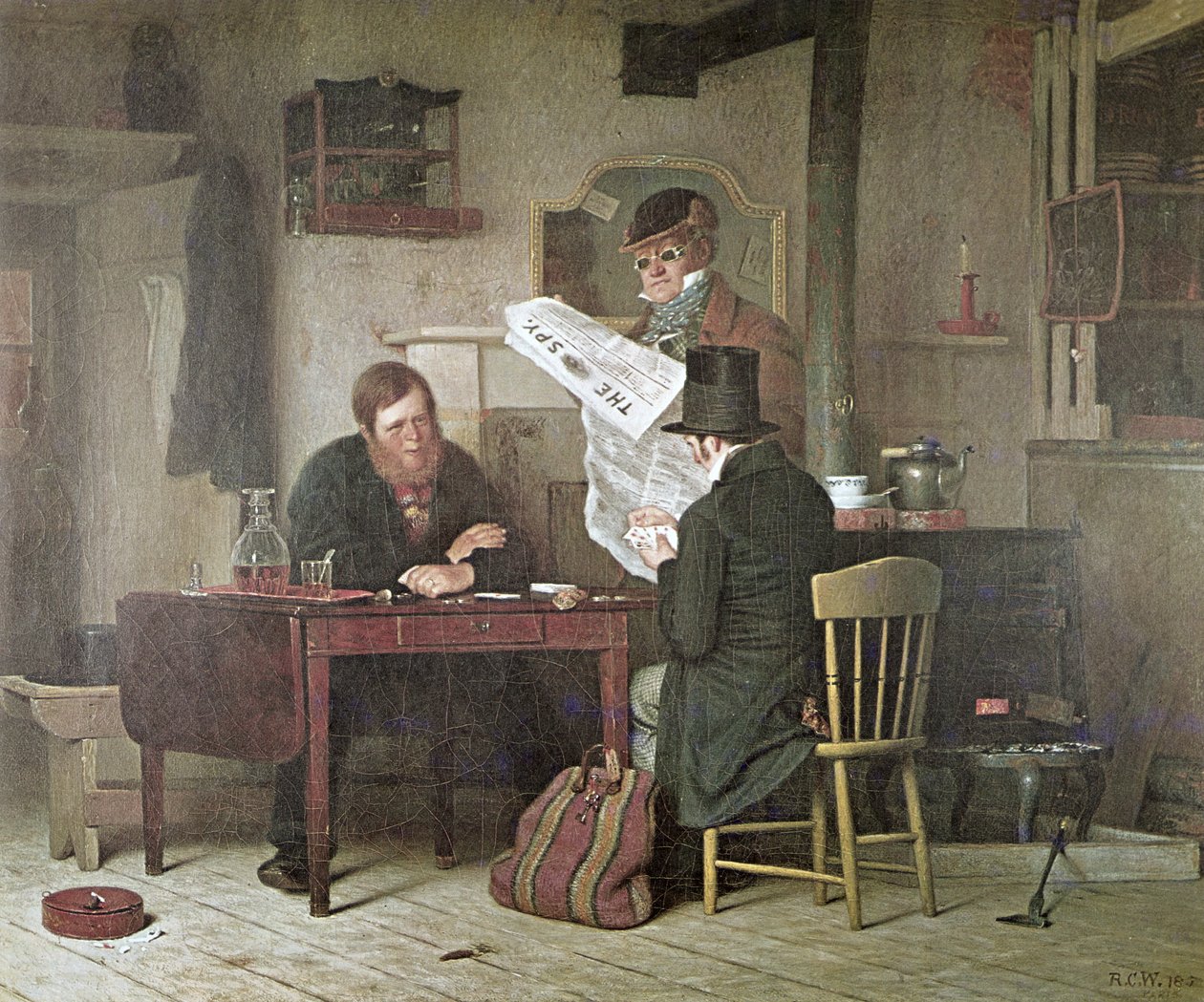 Waiting for the Stage by Richard Caton (after) Woodville